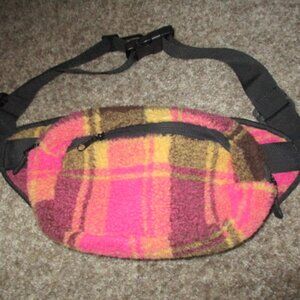 Large Plush Plaid Fashion Sport Fanny Pack Purse Waist Bag NWOT